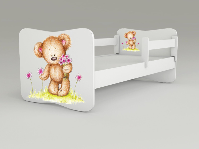 Detská posteľ s odnímateľnými zábranami Macko Me To